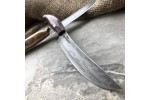 Кухонный булатный нож К001 (фултанг, амарант)
