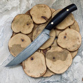 Кухонный булатный нож Овощной - фултанг, граб /изделия художественных народных промыслов/