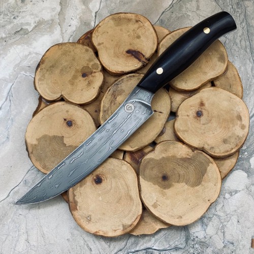 Кухонный булатный нож Овощной (фултанг, граб)