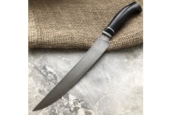 Кухонный булатный нож Мясной - граб /изделия художественных народных промыслов/