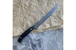 Кухонный булатный нож Рыбный (фултанг, черная микарта)