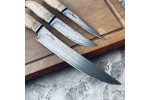 Набор кухонных ножей из литого булата Универсальный (натуральная карельская береза)