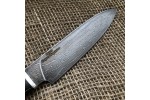 Булатный кухонный нож Сантоку Малый (черный граб)