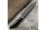 Булатный кухонный нож Сантоку Малый (черный граб)