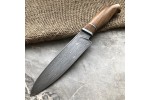 Булатный кухонный нож Сантоку Малый - кавказский горный орех /изделия художественных народных промыслов/