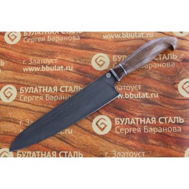 Кухонный булатный нож Сантоку большой - кавказский орех /изделия художественных народных промыслов/
