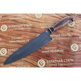 Кухонный булатный нож Сантоку средний - кавказский орех /изделия художественных народных промыслов/