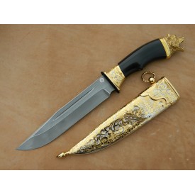 Нож подарочный из литого булата V006 -ЦМ-Медведь