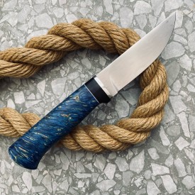 Булатный нож Беринг - стабилизированный кап клена. Клинок полированный /изделия художественных народных промыслов/