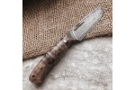 Булатный нож R001 (фултанг, коричневая стаб.карельская береза)