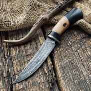 Булатный нож R002 - комби-рукоять, спуски от обуха /изделия художественных народных промыслов/