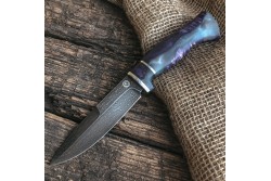 Булатный нож R003 - композит со стабилизированным капом клена /изделия художественных народных промыслов/
