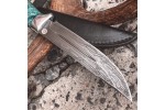 Булатный нож R006 (бирюзовая карелка, алюминий)