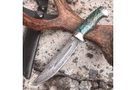 Булатный нож R006 - бирюзовая карелка, алюминий /изделия художественных народных промыслов/