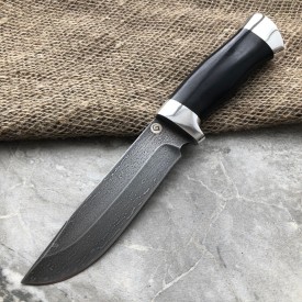 Булатный нож R007 - стабилизированный граб, алюминий /изделия художественных народных промыслов/