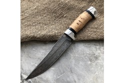 Булатный нож R008  (наборная береста, алюминий)