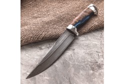 Булатный нож R008 - гибрид карельской березы, алюминий /изделия художественных народных промыслов/