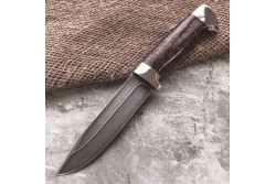 Булатный нож R009 - стаб. карельская береза, алюминий /изделия художественных народных промыслов/