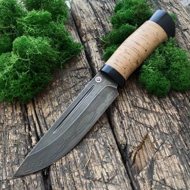 Булатный нож R010 - наборная береста /изделия художественных народных промыслов/