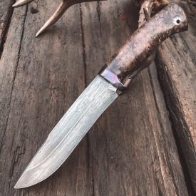 Булатный нож R015 - тимаскус, стаб.кап клена /изделия художественных народных промыслов/