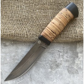 Булатный нож Степчак (наборная береста)