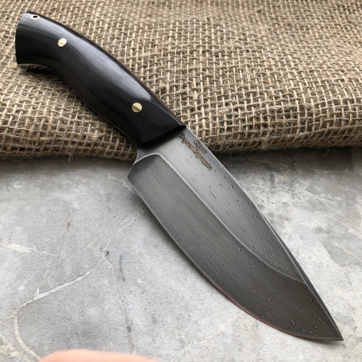 Шкуросъемный булатный нож s004