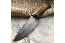 Шкуросъемный булатный нож S004 (кавказский горный орех)