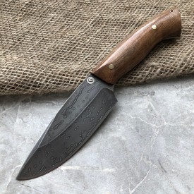 Шкуросъемный булатный нож S004 (фултанг, горный орех)