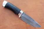 Шкуросъемный булатный нож S004- алюминий, наборная кожа