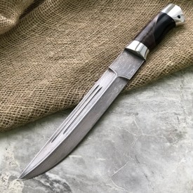 Булатный нож V007- казачий пластунский - алюминий, композит капа клена