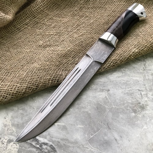 Булатный нож V007 (композит с капом клена, алюминий)