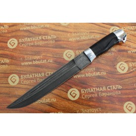 Булатный нож V007- казачий пластунский - алюминий, наборная кожа