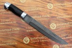 Нож охотничий из литого булата V007- казачий пластунский - алюминий,наборная кожа
